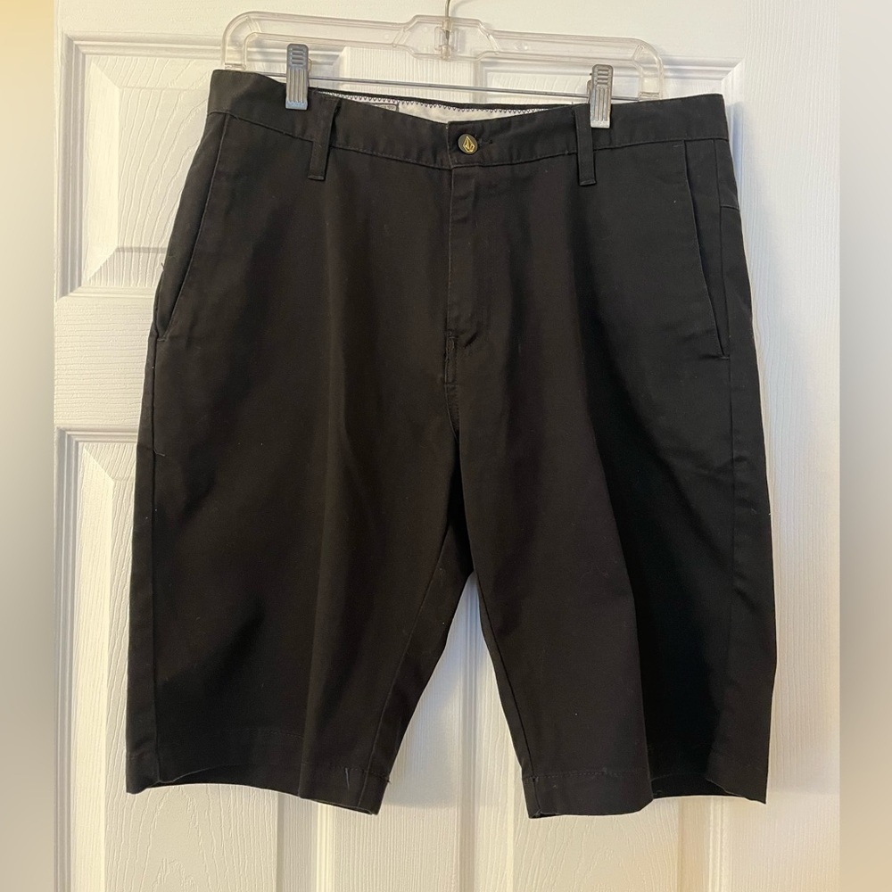 Volcom Black Flat Front Shorts